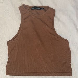 Pretty Little Thing Brown Crop Top Size 4